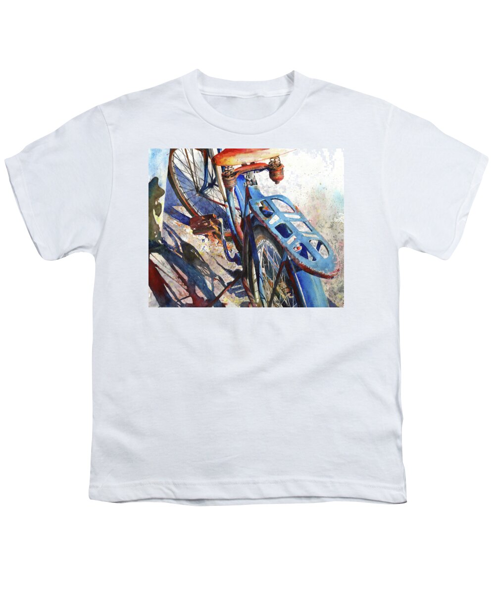 Bicycle Youth T-Shirt featuring the painting Roadmaster by Andrew King