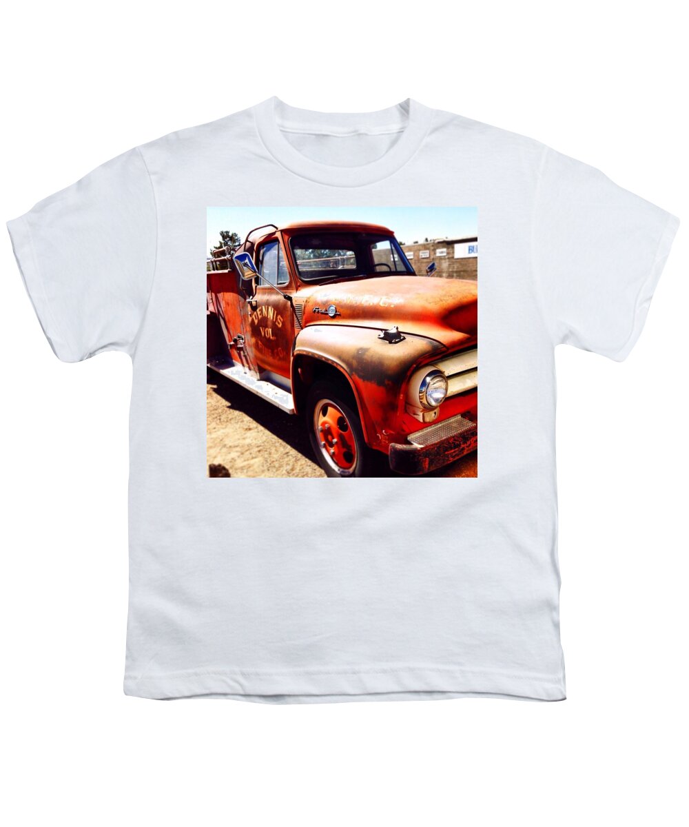 Fire Truck Youth T-Shirt featuring the photograph Route 66 by Mark David Gerson