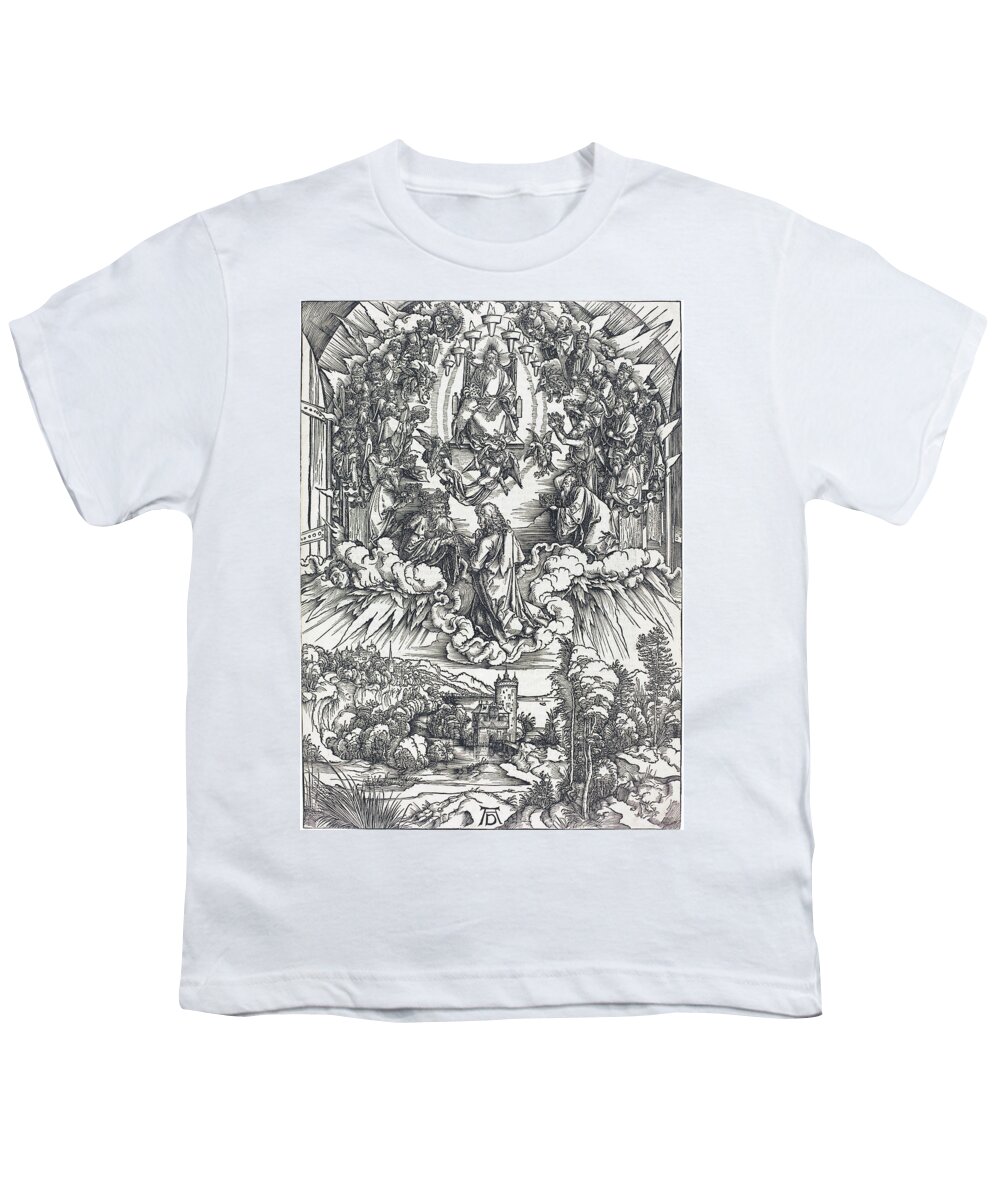Durer Youth T-Shirt featuring the drawing Saint John before God and the Elders by Albrecht Durer