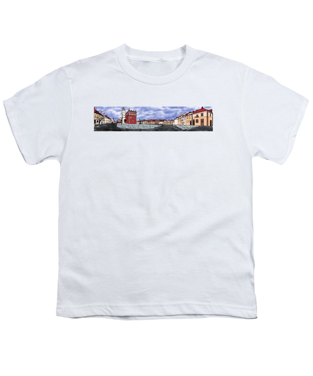 Old-town Youth T-Shirt featuring the digital art Sandomierz city by Piotr Dulski