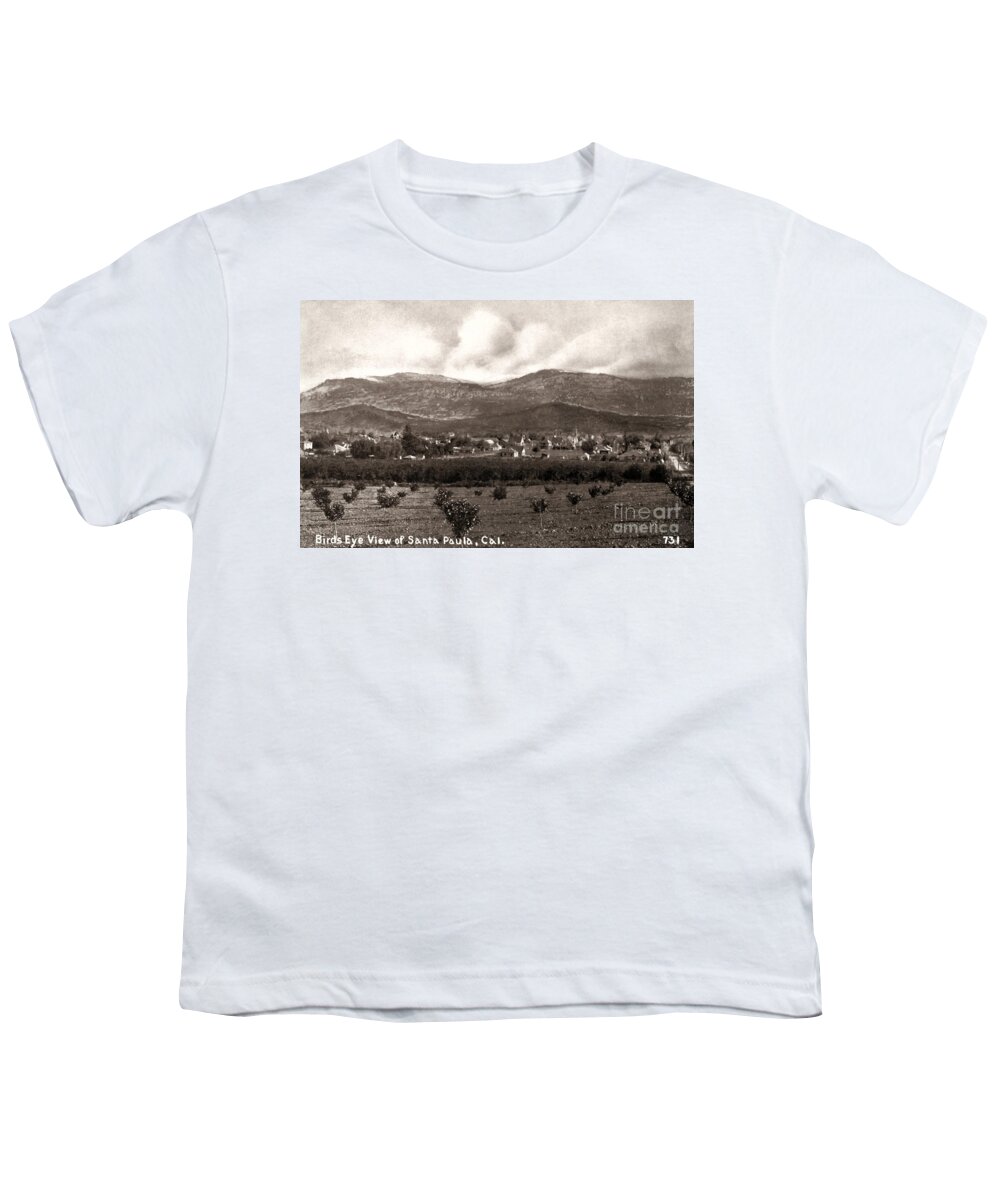 Santa Paula Youth T-Shirt featuring the photograph Santa Paula - California - 1912 by Sad Hill - Bizarre Los Angeles Archive