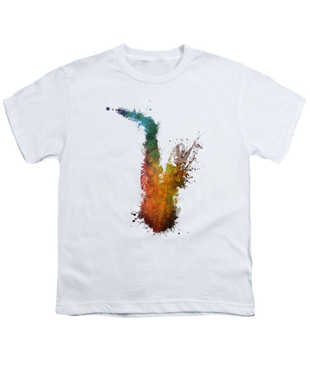 Saxophone Youth T-Shirt featuring the digital art Sax and Sex Saxophone by Justyna Jaszke JBJart