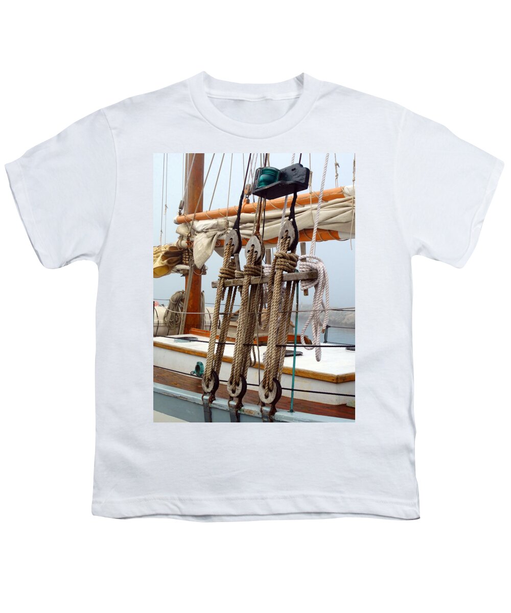 Edith M. Becker Youth T-Shirt featuring the photograph Schooner Rigging by David T Wilkinson