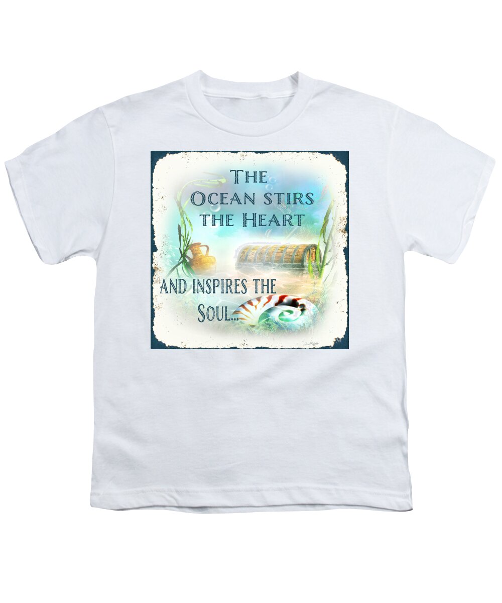 Nautical Youth T-Shirt featuring the painting Sea Side-JP2736 by Jean Plout