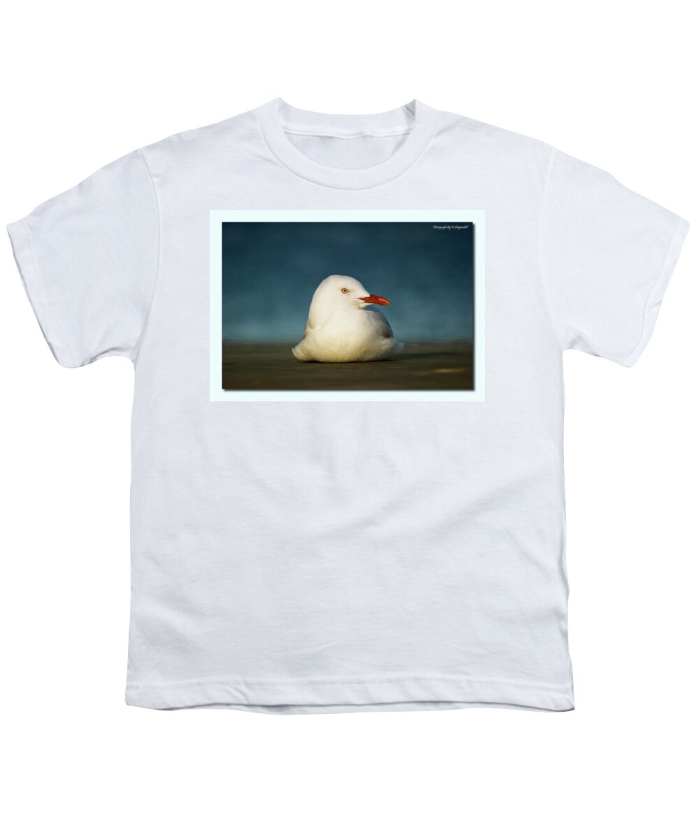 Seagulls Youth T-Shirt featuring the digital art Seagull Portrait 0021 by Kevin Chippindall