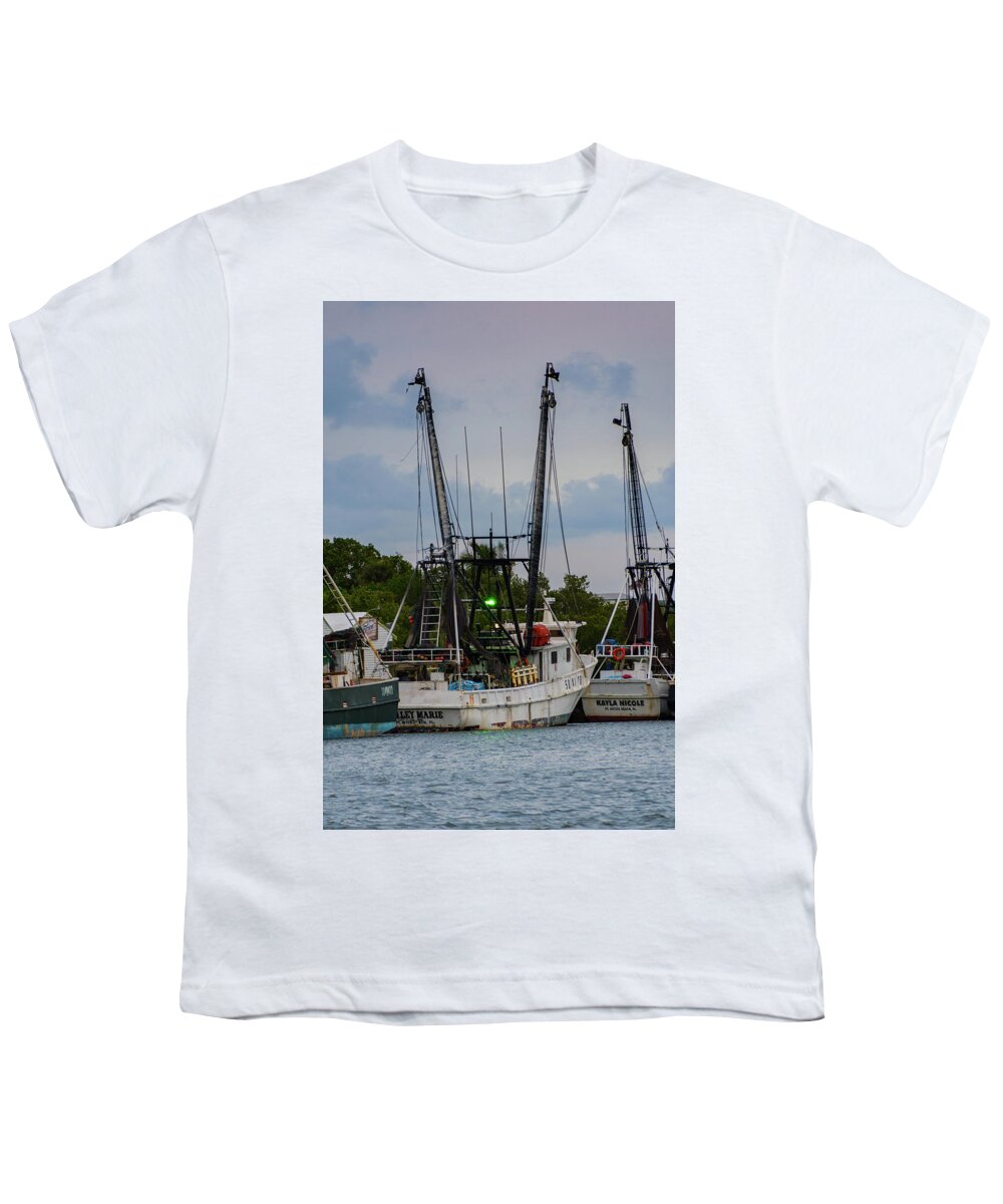 Maritime Youth T-Shirt featuring the photograph Shrimp Boat by Artful Imagery