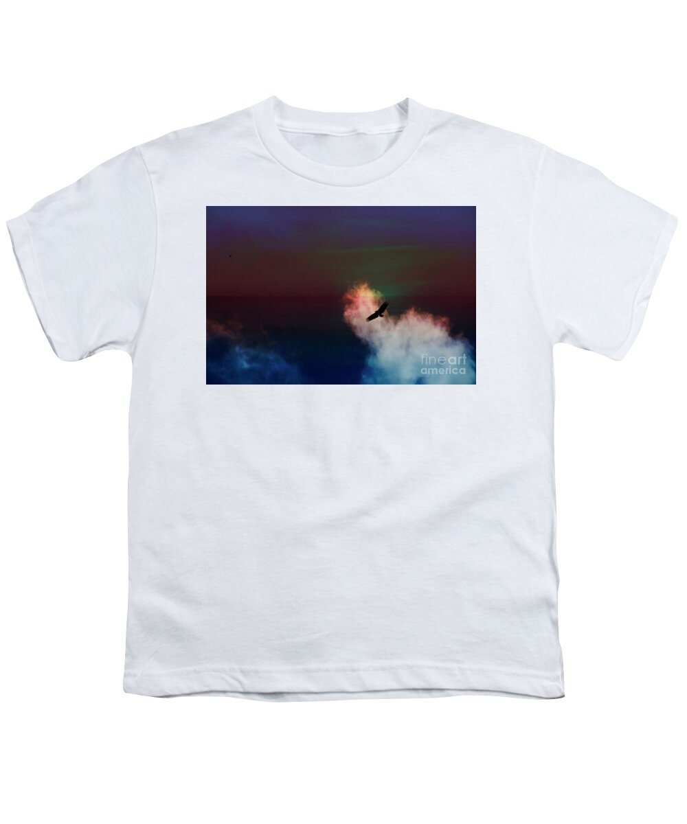 Buzzard Youth T-Shirt featuring the photograph Soaring, Soaring by Al Bourassa