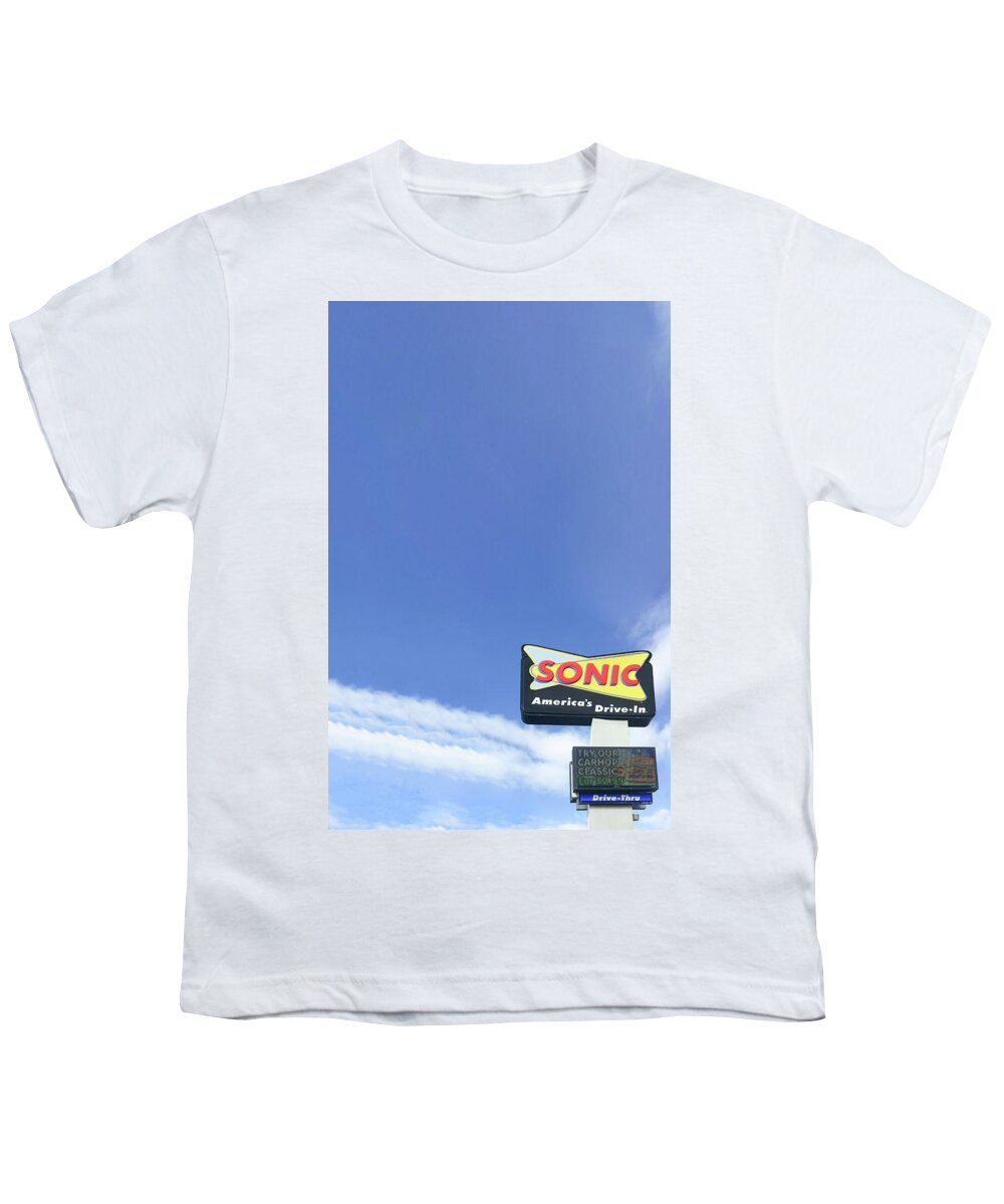 America's Youth T-Shirt featuring the photograph Sonic Americas Drive In by Bert Peake
