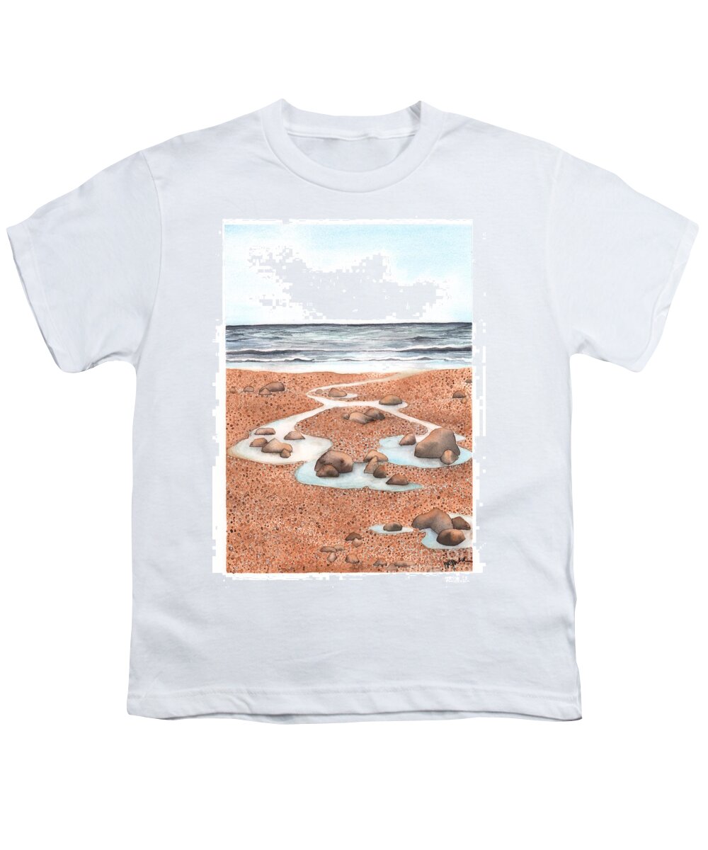 California Youth T-Shirt featuring the painting Sonoma Tidepools by Hilda Wagner