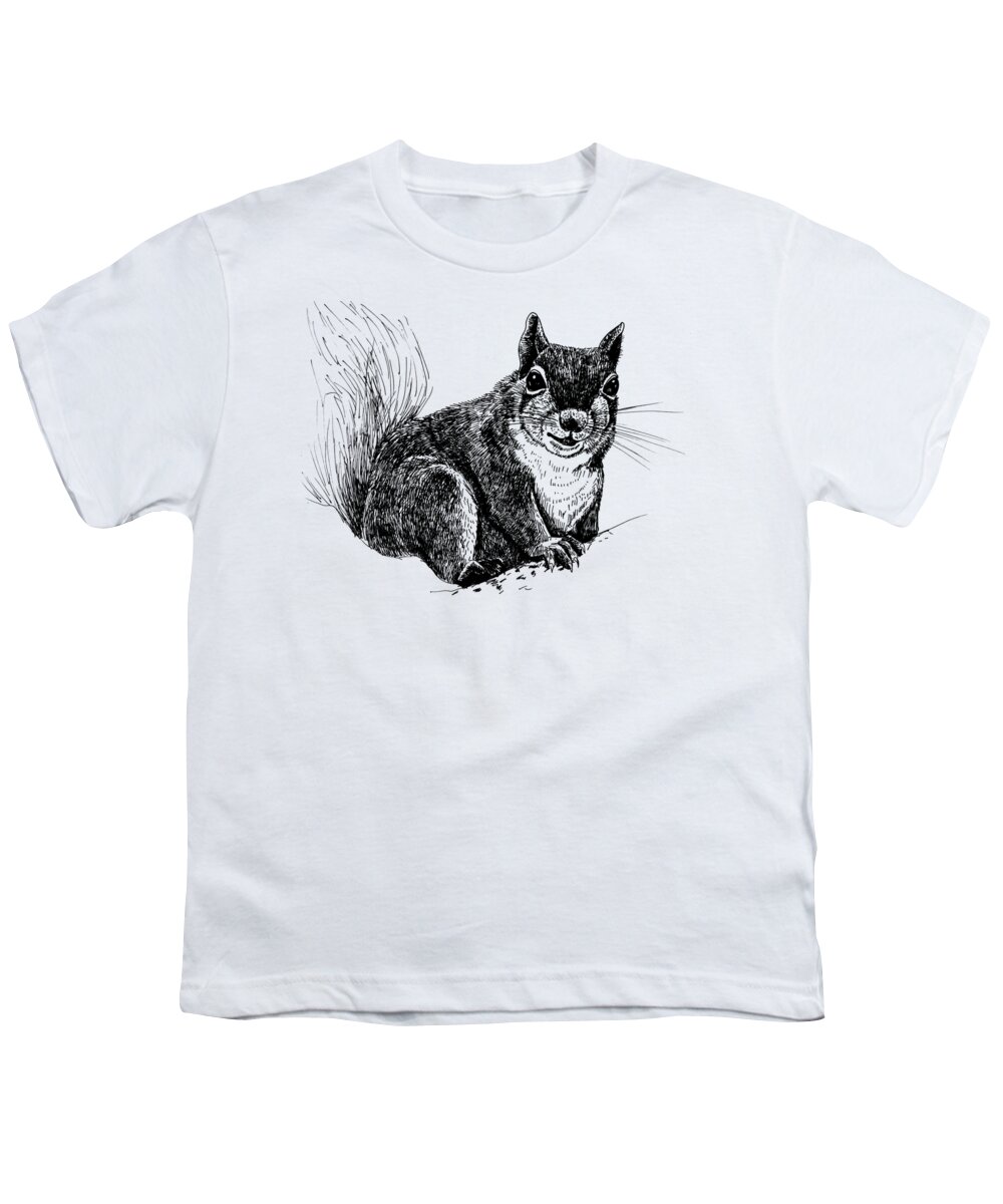 Animal Youth T-Shirt featuring the painting Squirrel drawing by Katerina Kirilova