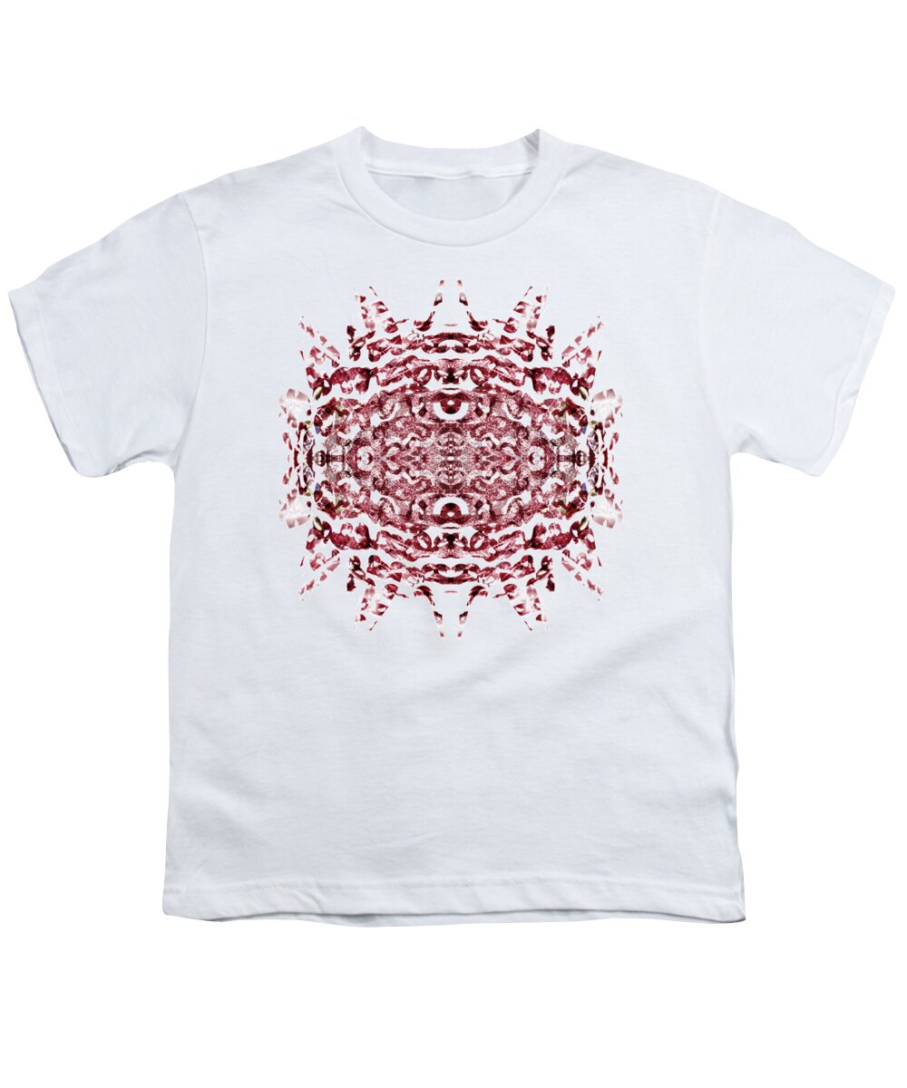 Red Abstract Youth T-Shirt featuring the painting Strawberry Red Abstract by Frank Tschakert