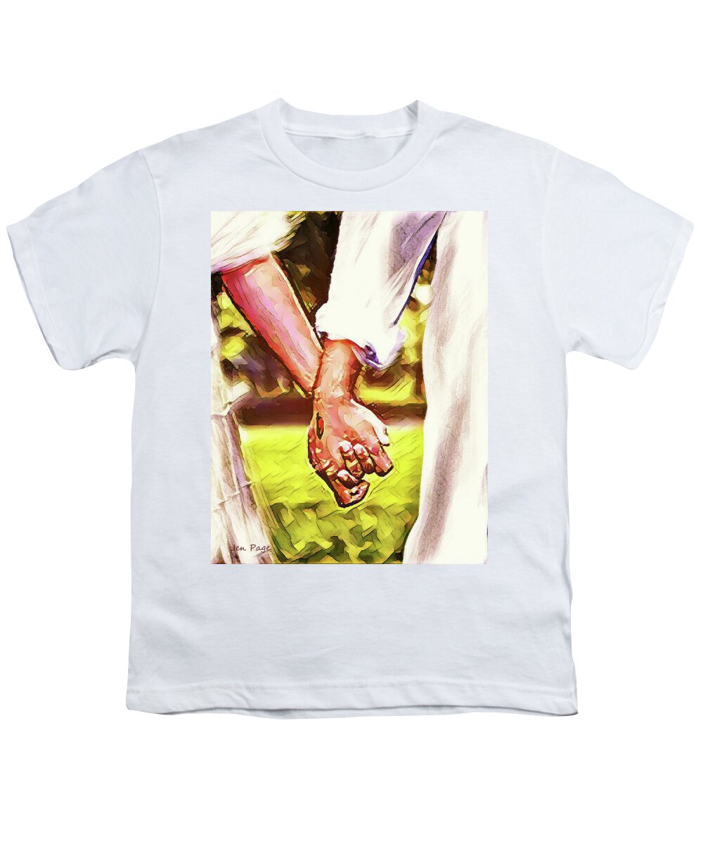 Jennifer Page Youth T-Shirt featuring the digital art Strengthened by LOVE by Jennifer Page
