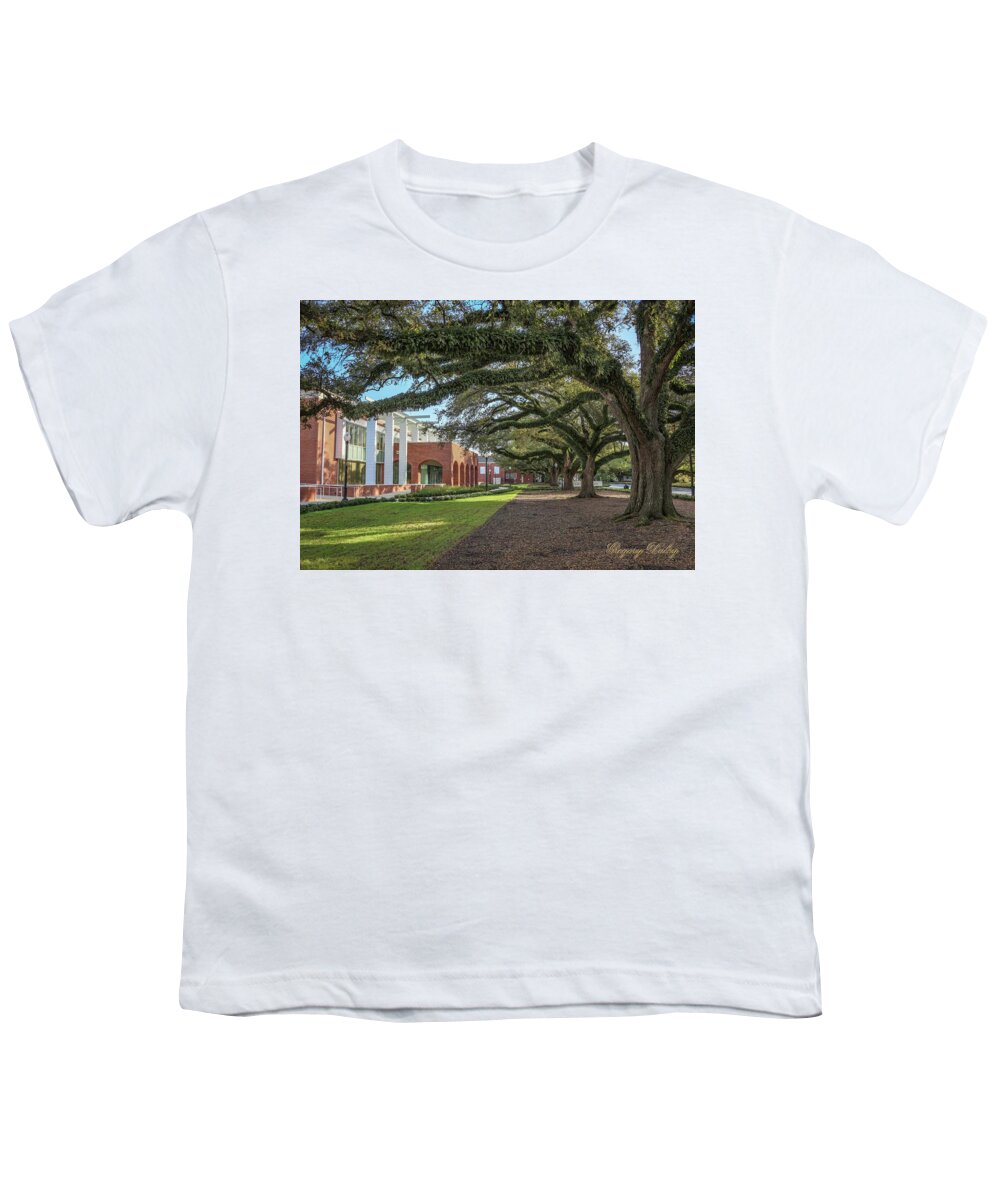 Ul Youth T-Shirt featuring the photograph Student Union Oaks by Gregory Daley MPSA