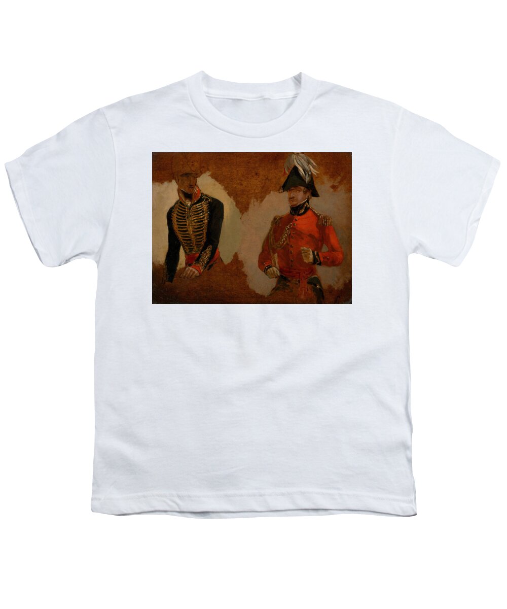 19th Century Art Youth T-Shirt featuring the painting Studies of Royal Horse Artillery Uniform by George Jones