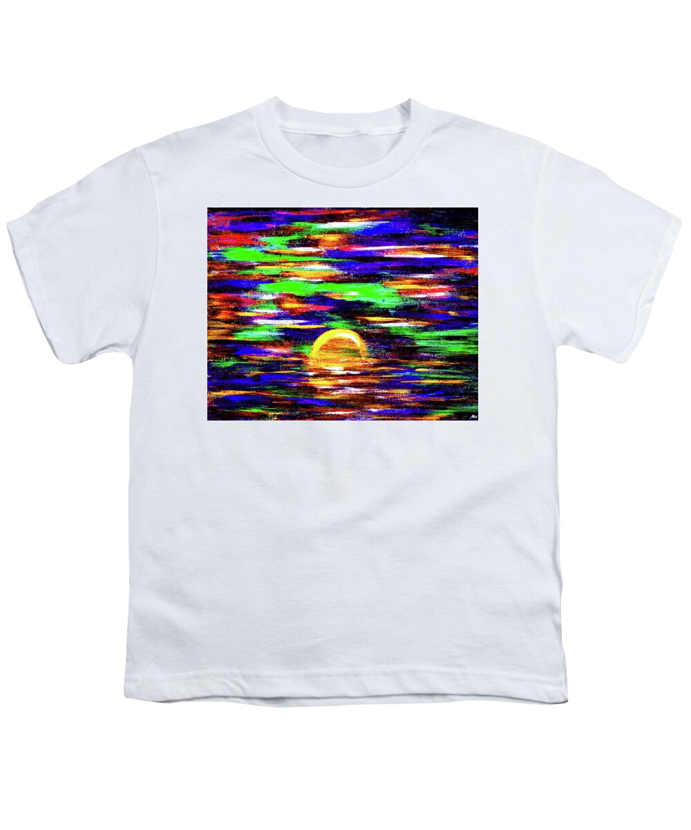 Landscape Youth T-Shirt featuring the painting Sun Scramble by Meghan Elizabeth