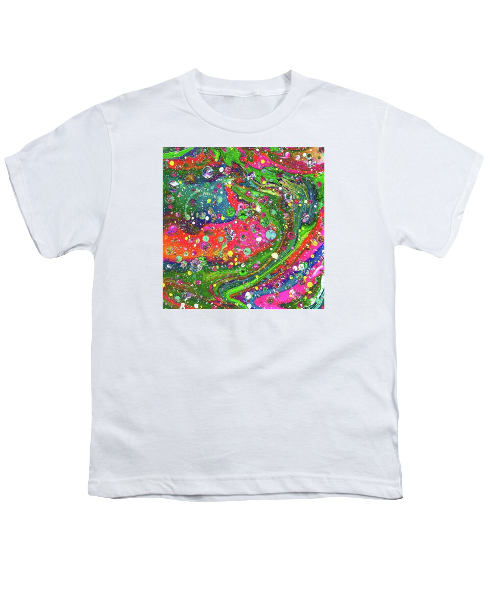 Abstract Youth T-Shirt featuring the mixed media Sunday Morning by Meghan Elizabeth