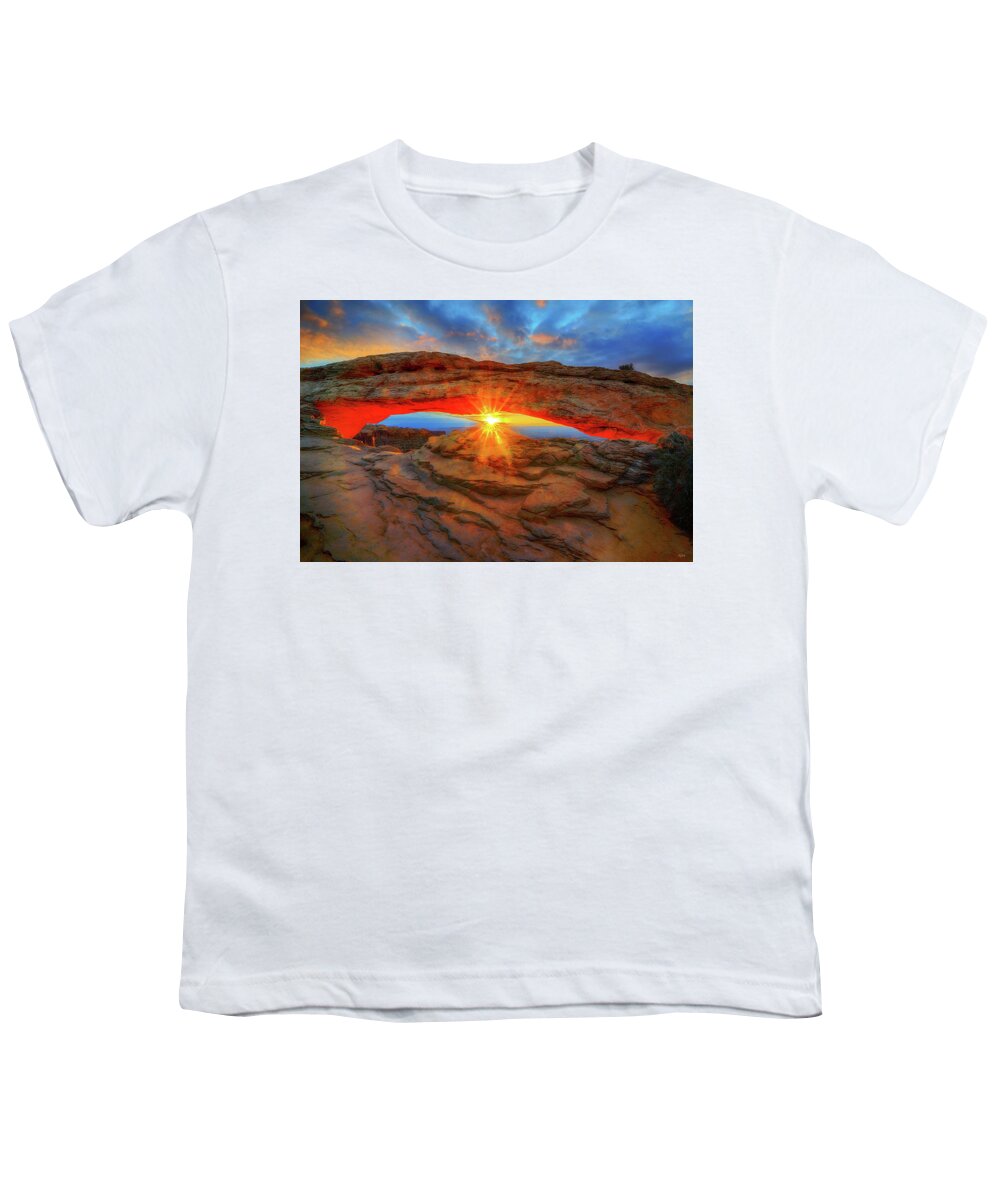 Mesa Arch Youth T-Shirt featuring the photograph Sunrise at Mesa Arch by Greg Norrell