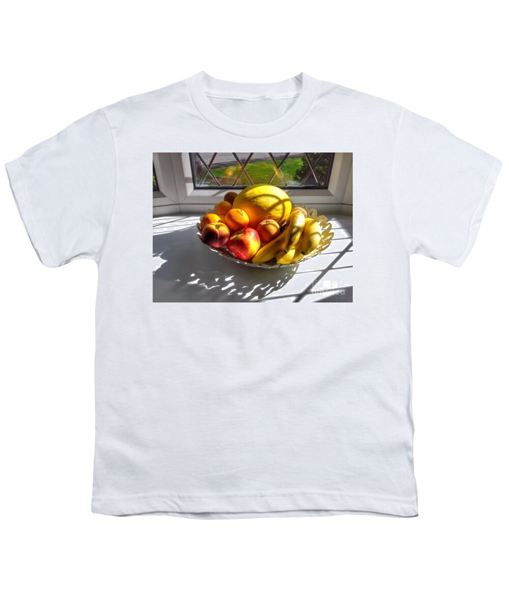 Butterflies Youth T-Shirt featuring the photograph Sunshine Fruit Still Life by Joan-Violet Stretch