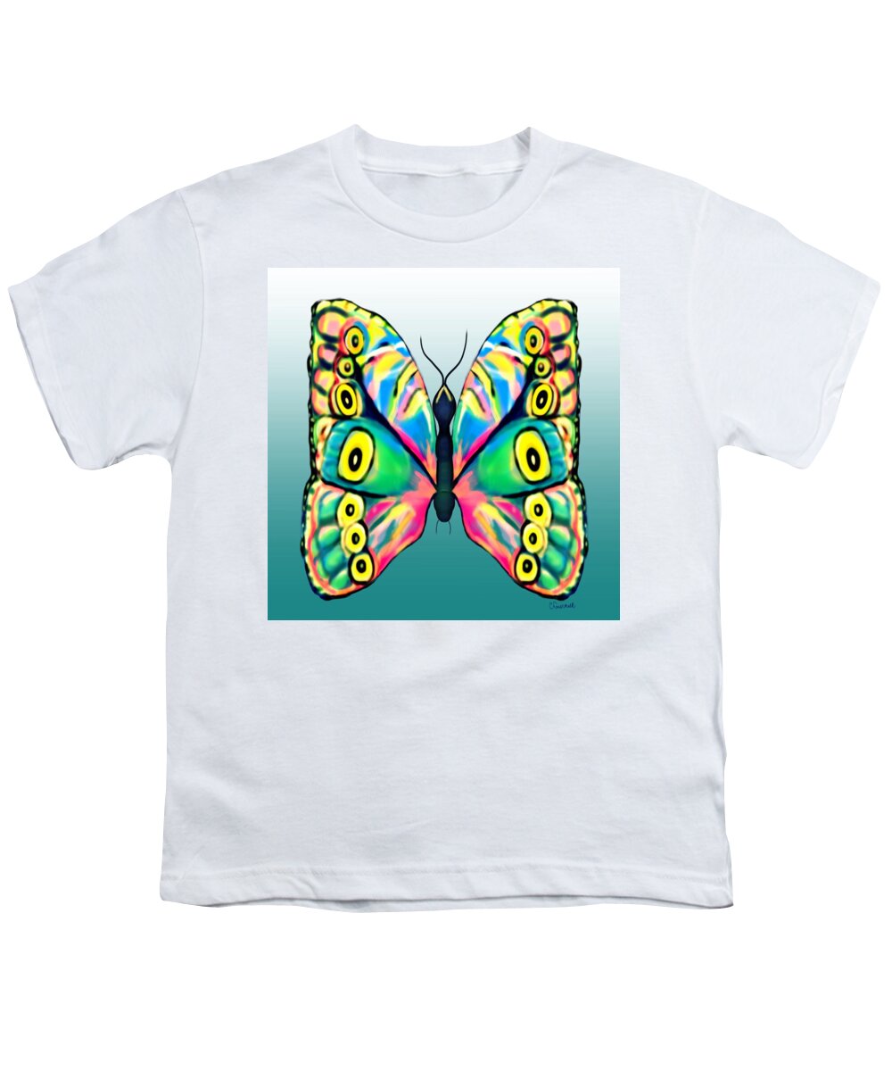 Christine Fournier Youth T-Shirt featuring the painting Sweet Butterfly by Christine Fournier