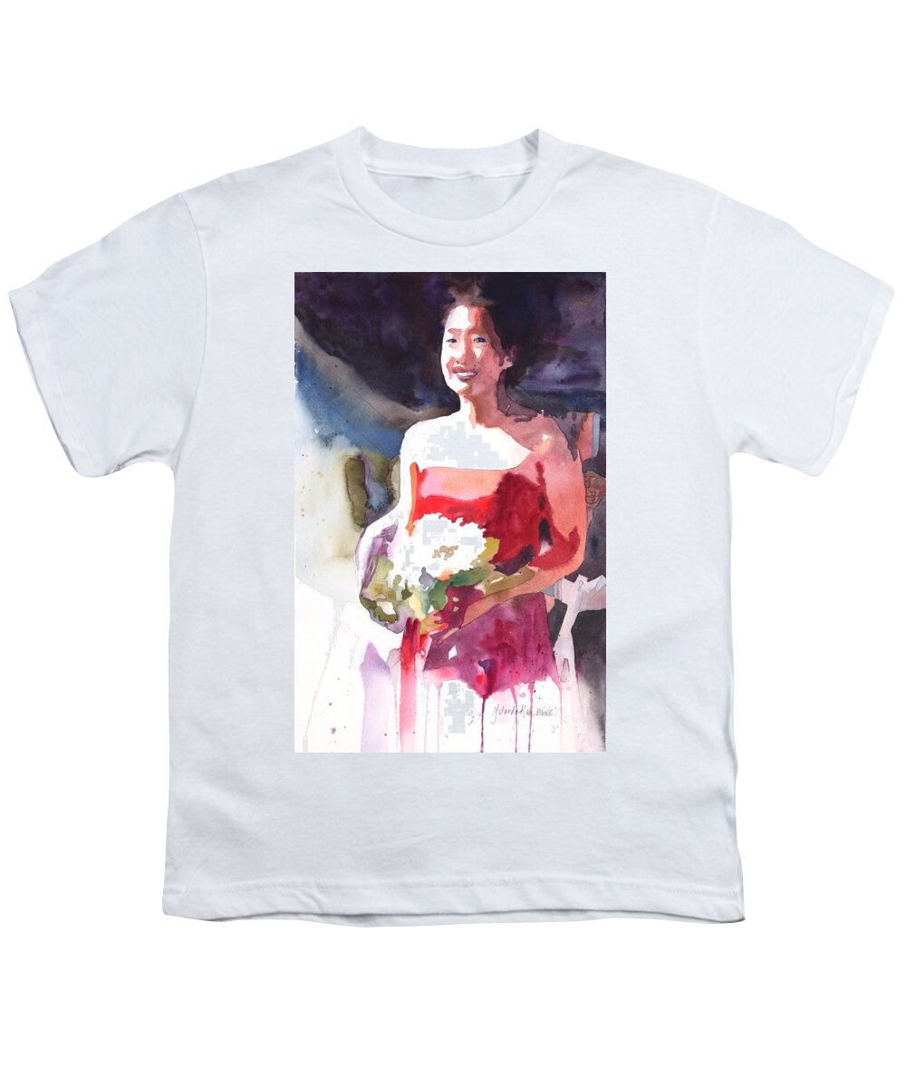 Bridesmaid Paintings Youth T-Shirt featuring the painting The Briadesmaid by Yolanda Koh