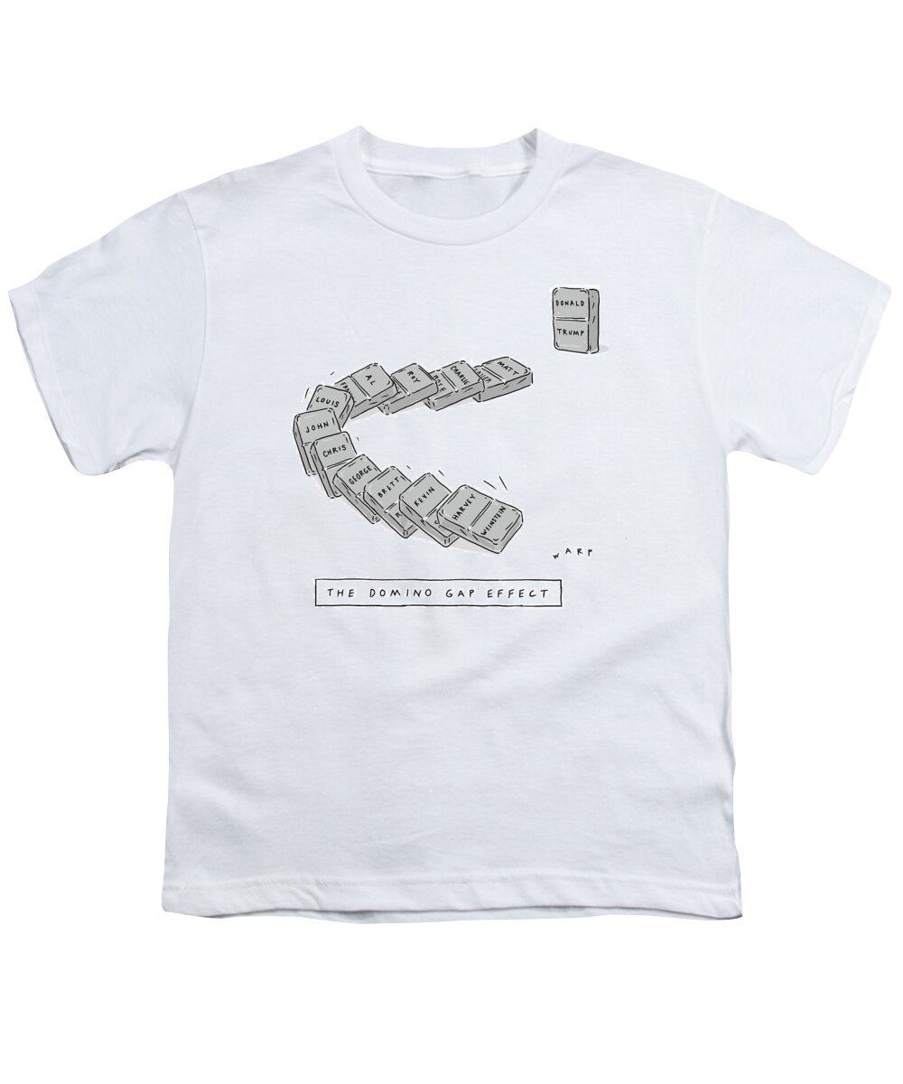 The Domino Gap Effect Youth T-Shirt featuring the drawing The Domino Gap Effect by Kim Warp