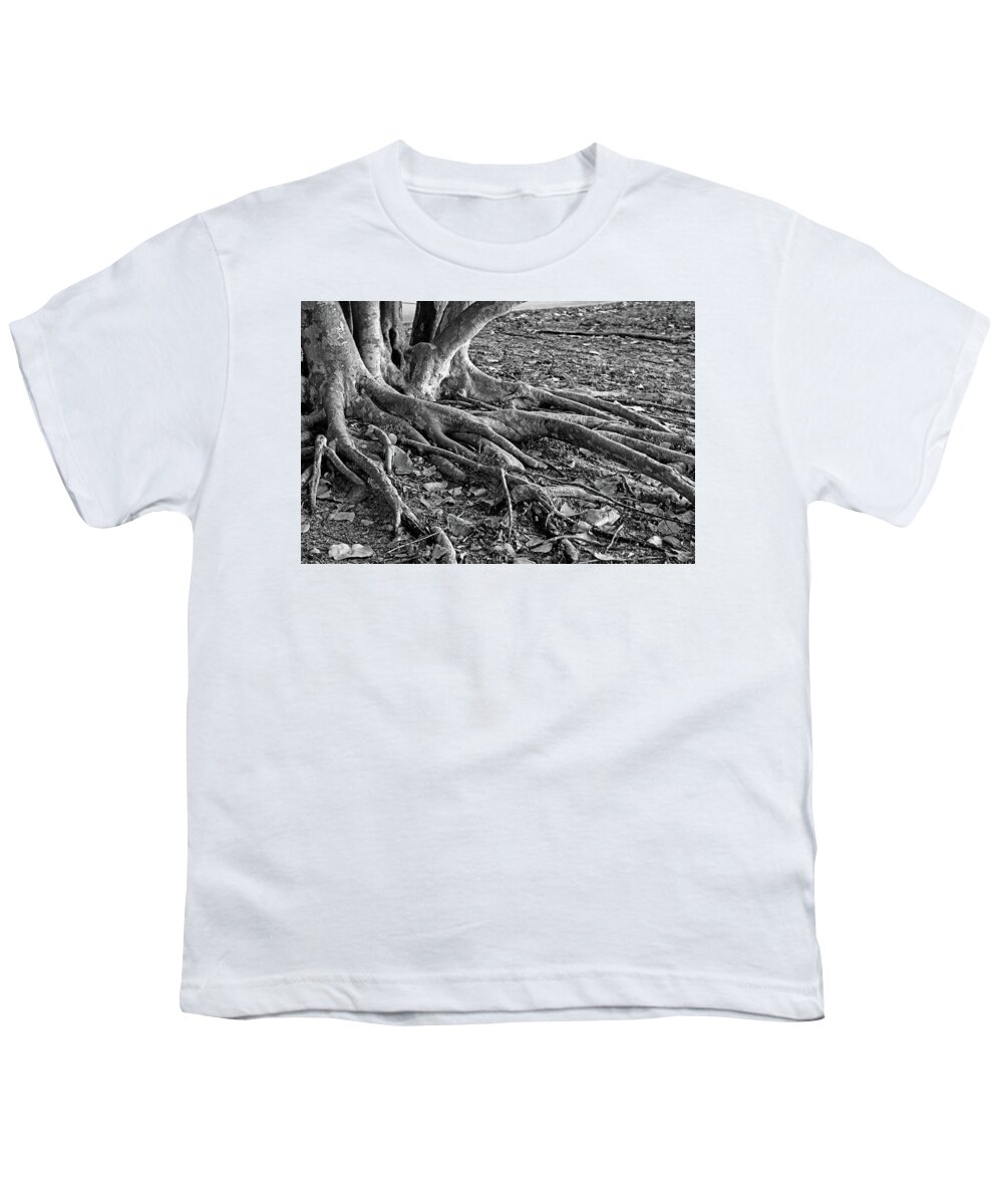 Banyan Youth T-Shirt featuring the photograph The Fingers-bw by Michiale Schneider