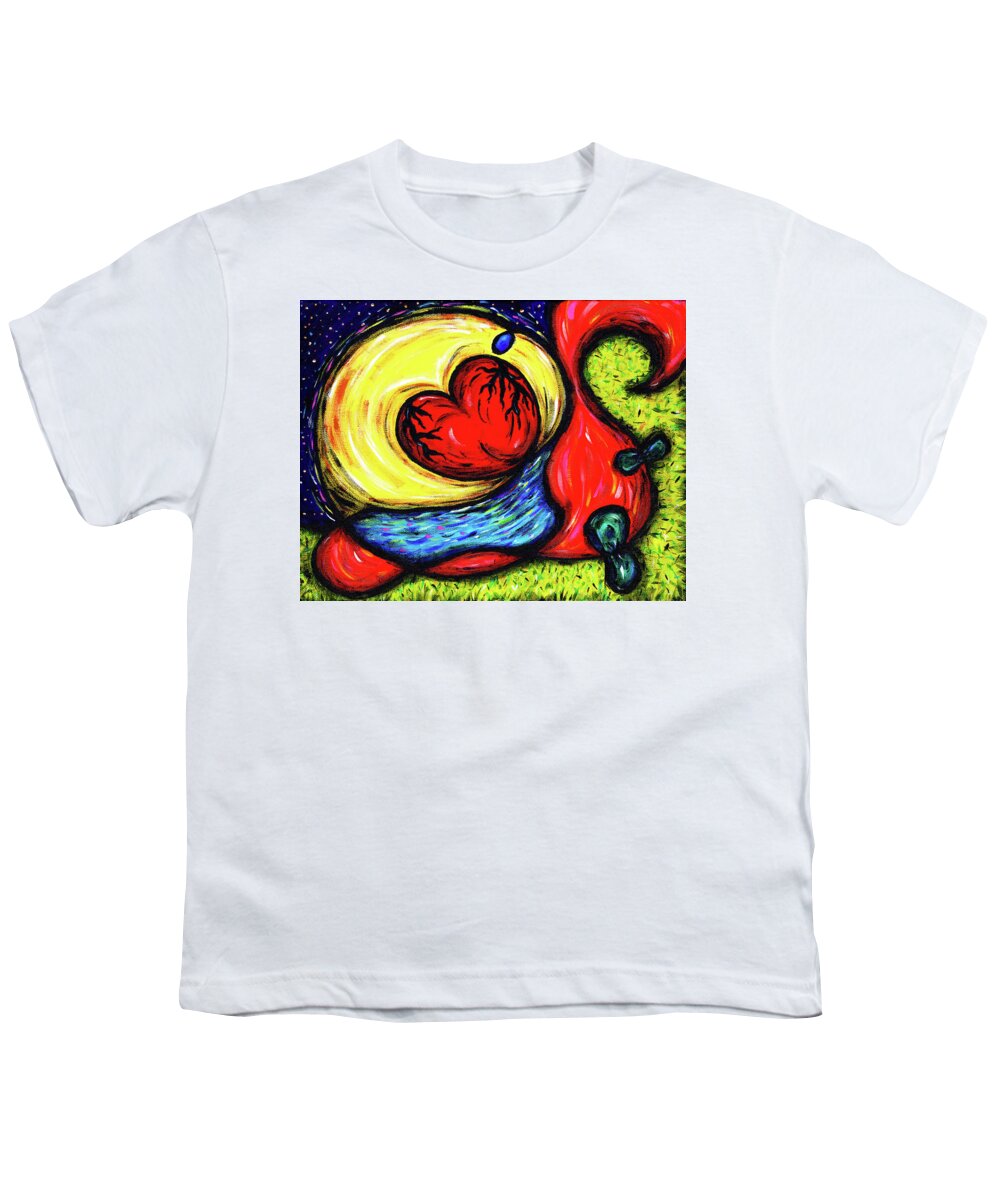 Landscape Youth T-Shirt featuring the painting The more you let go... by Meghan Elizabeth
