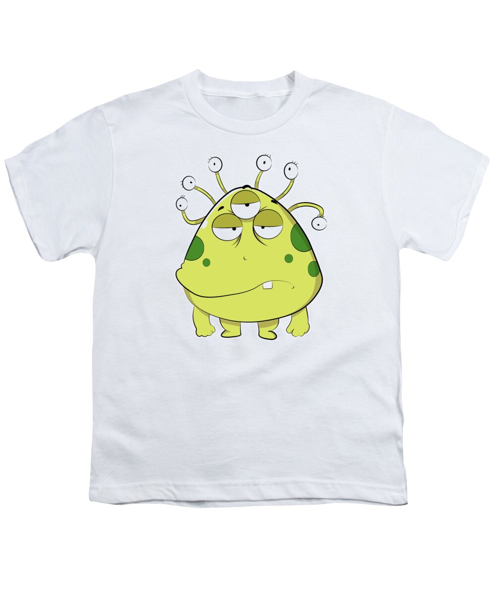 Most Youth T-Shirt featuring the digital art The Most Ugly Alien Ever Empty Background by Catifornia Shop