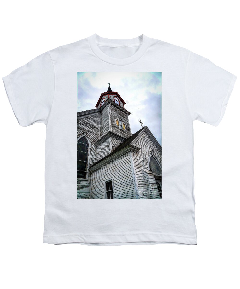 Outdoors Youth T-Shirt featuring the photograph The Olde Church by Deborah Klubertanz