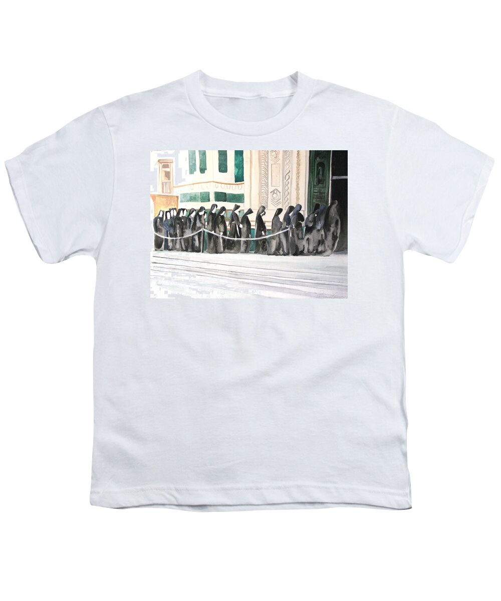 Religious Youth T-Shirt featuring the painting The Prosession by Patricia Arroyo