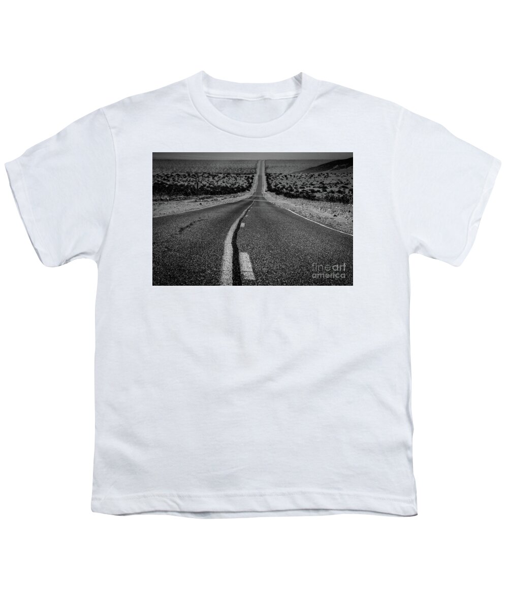Death Valley Youth T-Shirt featuring the photograph The Road to Shoshone by Jeff Hubbard
