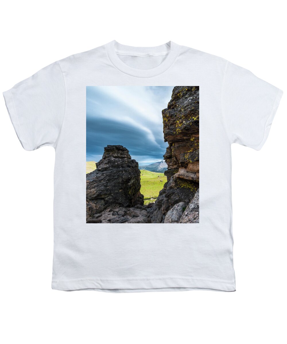 Clouds Youth T-Shirt featuring the photograph The Sentinels by Ginger Stein