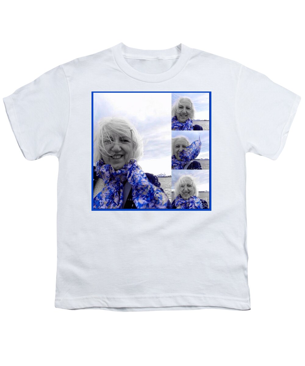 New Year Greeting Youth T-Shirt featuring the photograph The Ultimate Selfie New Year by Joan-Violet Stretch