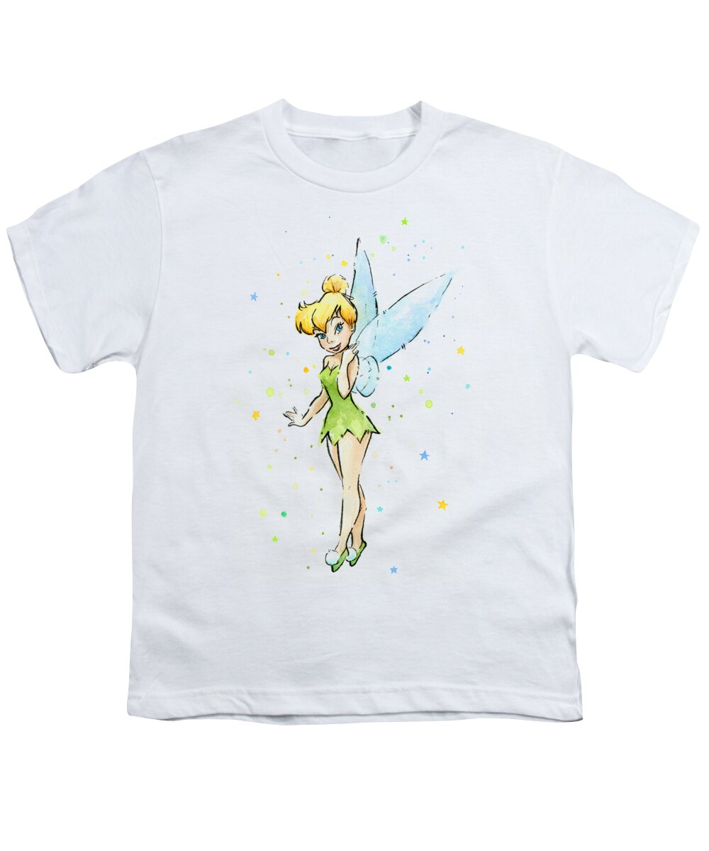 Tinker Youth T-Shirt featuring the painting Tinker Bell by Olga Shvartsur
