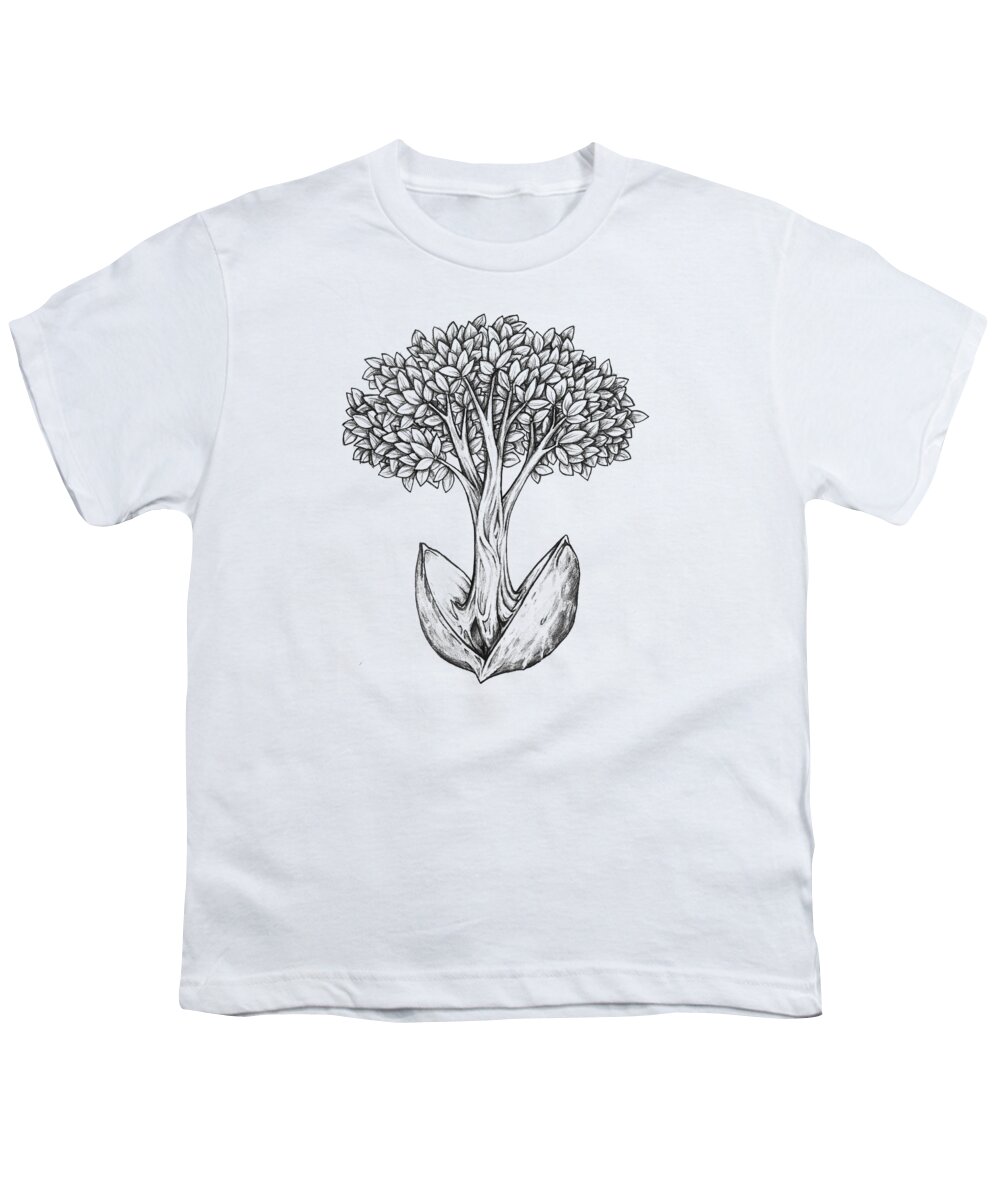Tree Youth T-Shirt featuring the drawing Tree from Seed by Aaron Spong
