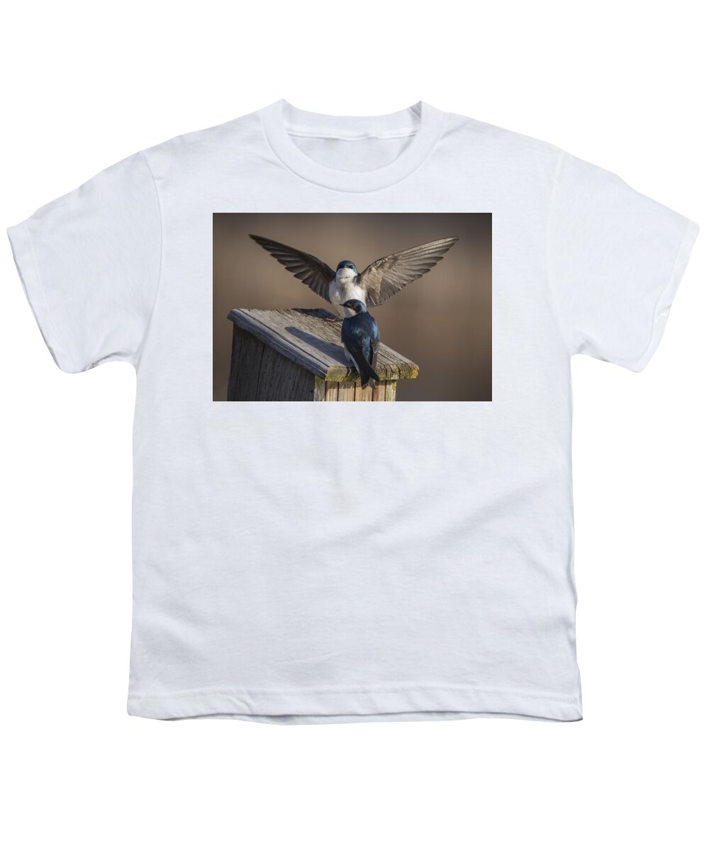 Tree Youth T-Shirt featuring the photograph Tree Swallows by Mircea Costina Photography