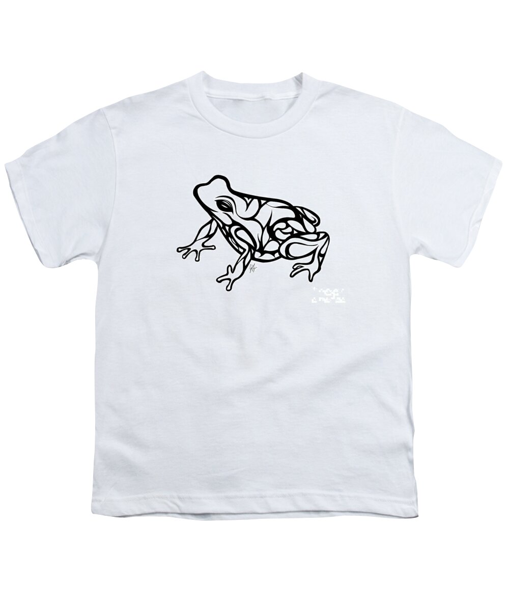 Frog Youth T-Shirt featuring the digital art Tribal Ribbet by JamieLynn Warber