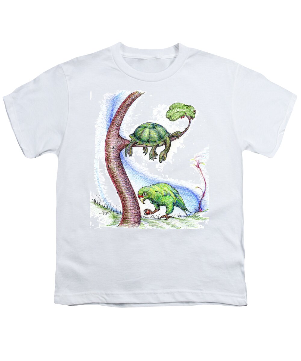 Whimsies Youth T-Shirt featuring the drawing Turnabout by Mark Johnson