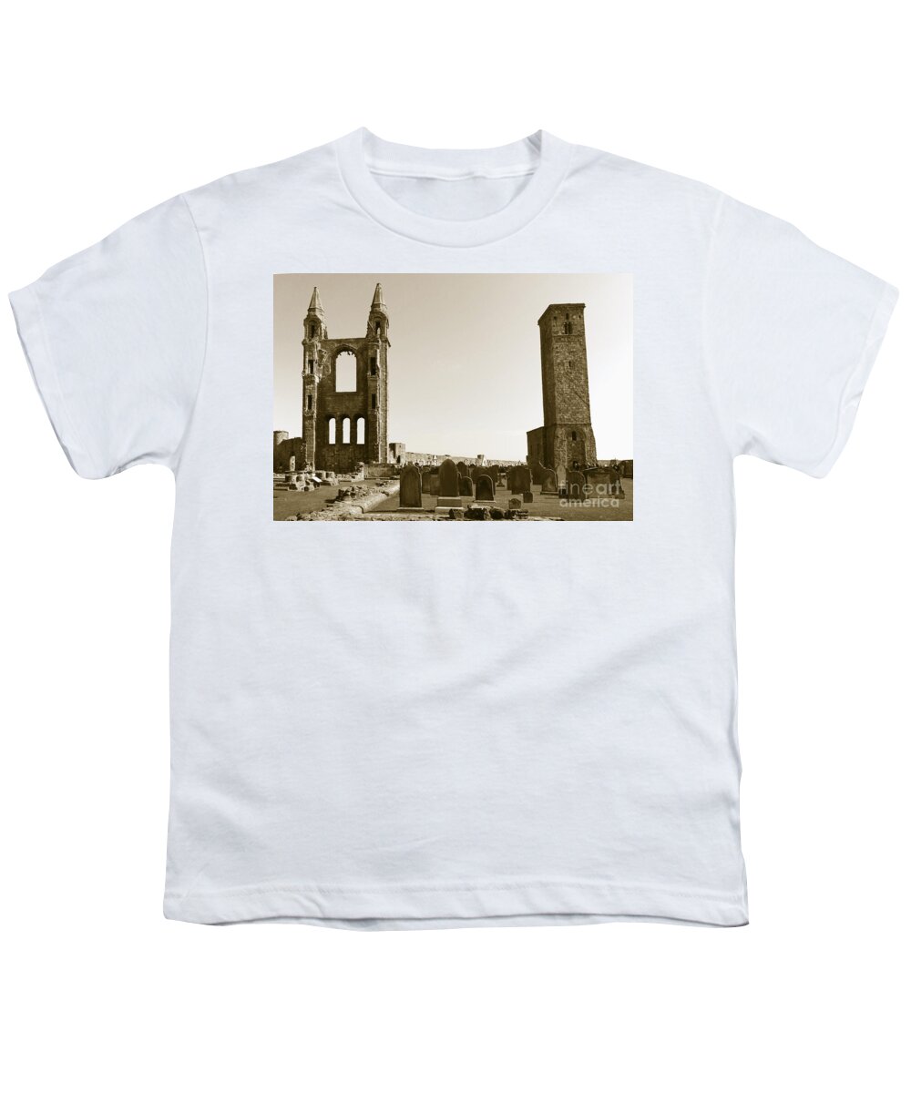 Twin Turrets And St. Rule's Tower Youth T-Shirt featuring the photograph Twin turrets and St. Rule's tower by Elena Perelman