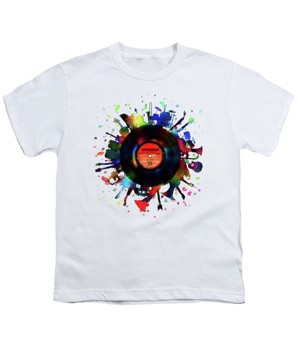 Music Youth T-Shirt featuring the painting Unplugged by Mustafa Akgul