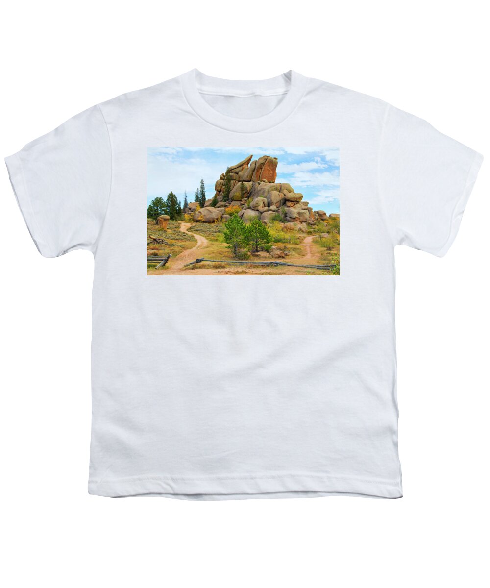 Wyoming Youth T-Shirt featuring the photograph Vedauwoo by Nancy Dunivin