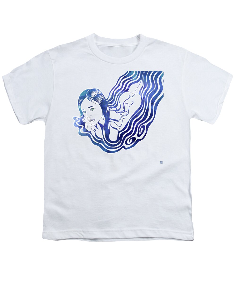Beauty Youth T-Shirt featuring the mixed media Water Nymph IX by Stevyn Llewellyn