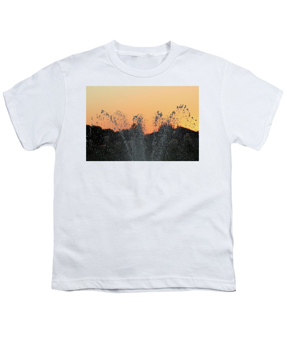 Water Youth T-Shirt featuring the photograph Water Play At Sunset by DiDesigns Graphics