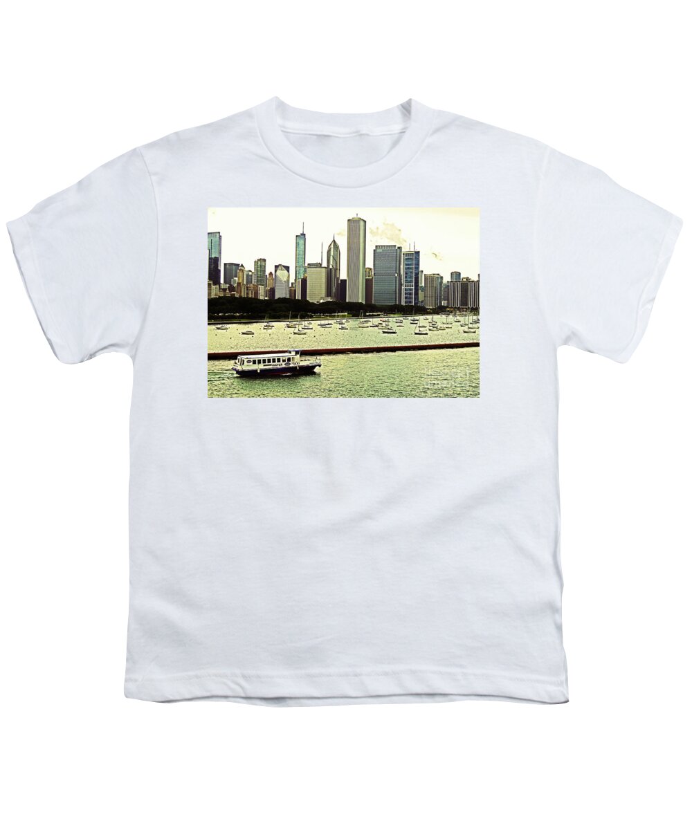 Water Youth T-Shirt featuring the photograph Water Taxi In Chicago by Lydia Holly