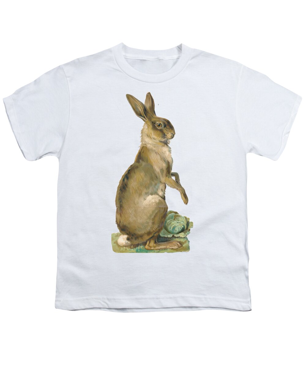 Rabbit Youth T-Shirt featuring the digital art Wild Hare by Kim Kent