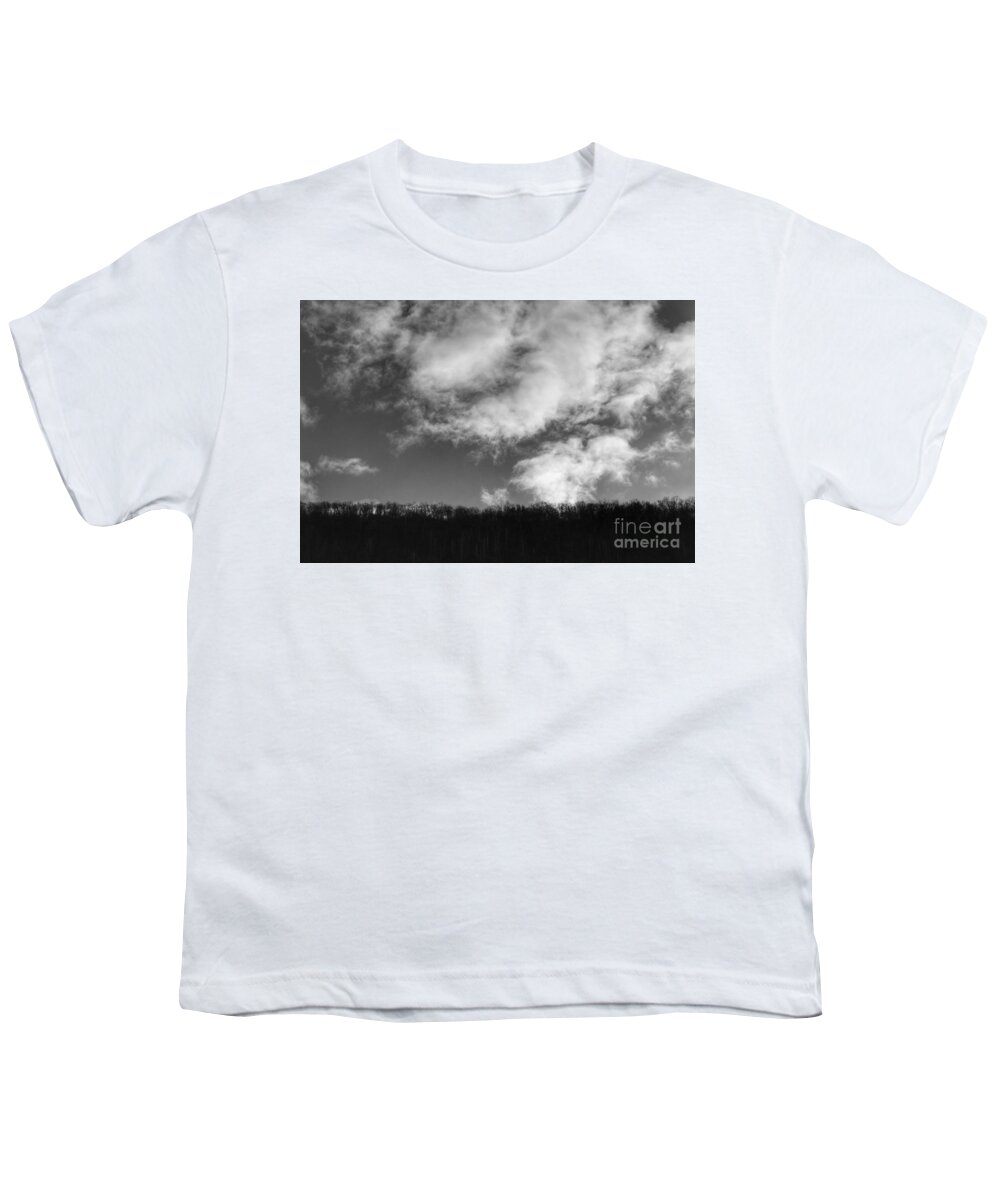 Winter Youth T-Shirt featuring the photograph Winter Clouds Over the Delaware River by Christopher Lotito