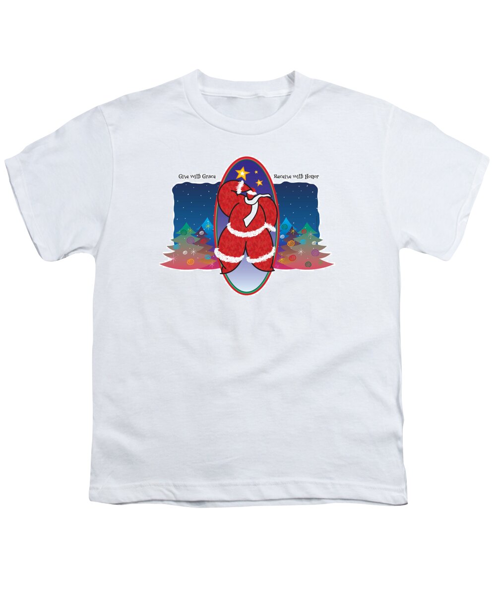 Santa Claus Youth T-Shirt featuring the painting Winter Night by Steve Ellis