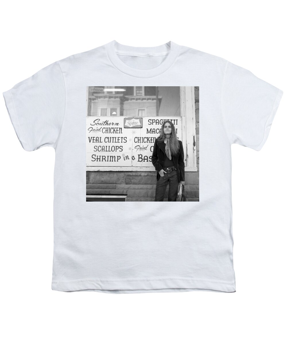 Providence Youth T-Shirt featuring the photograph Woman Contemplates Scallops, 1972 by Jeremy Butler