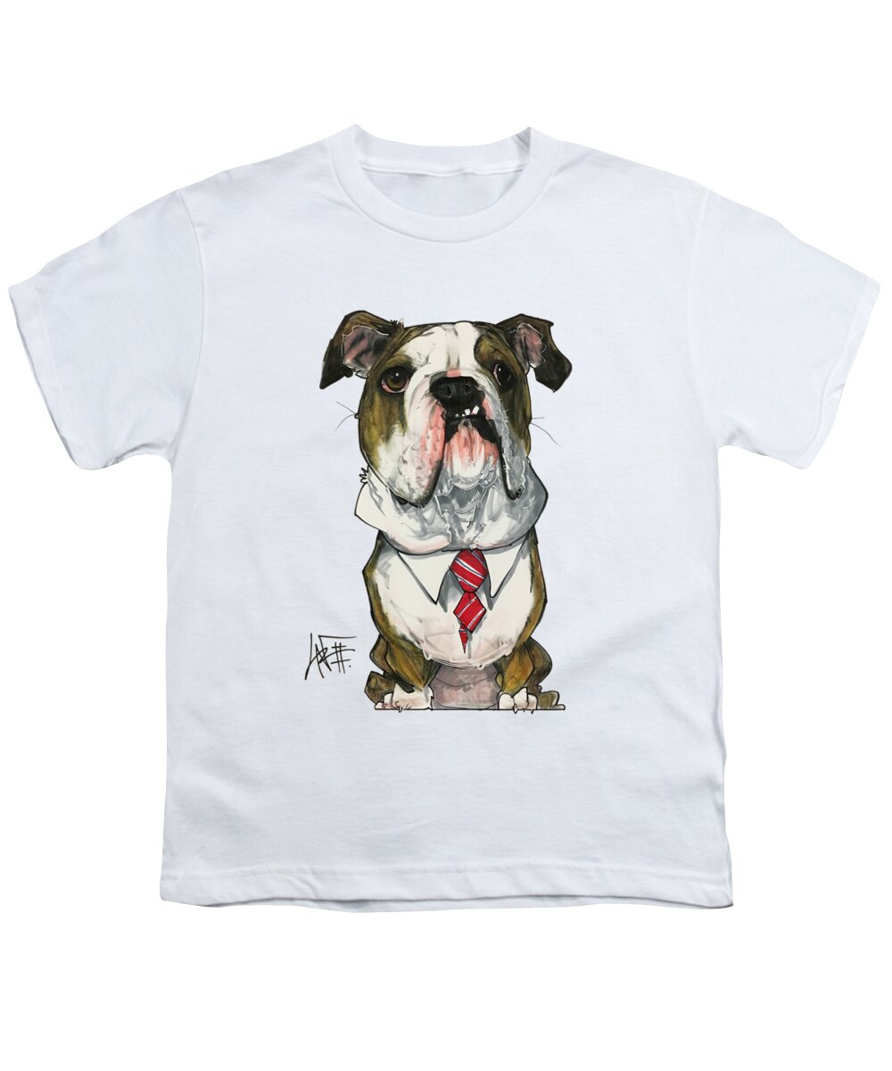Pet Portrait Youth T-Shirt featuring the drawing Wright 7-1461 1 by John LaFree