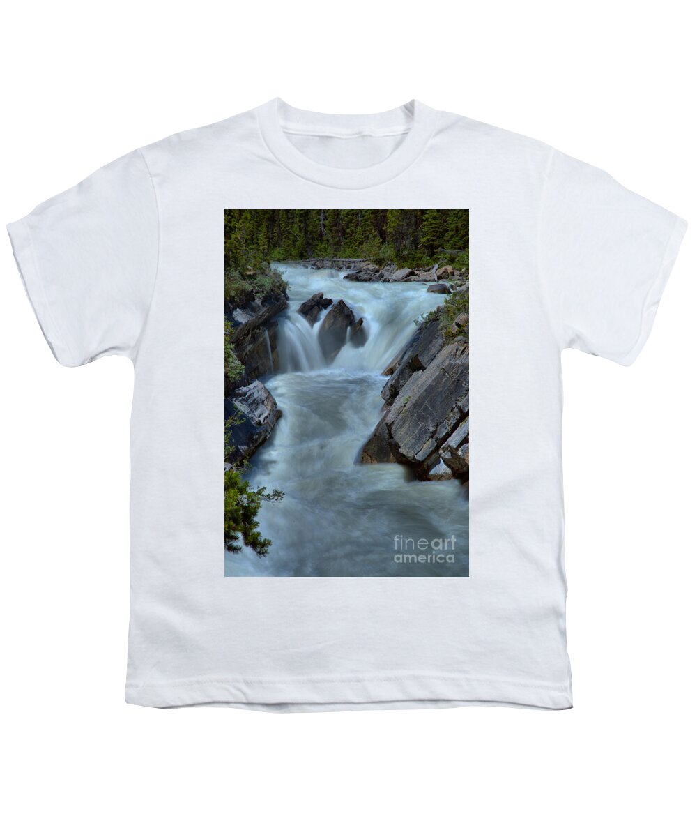 Yoho River Youth T-Shirt featuring the photograph Yoho River Rapids Waterfall by Adam Jewell